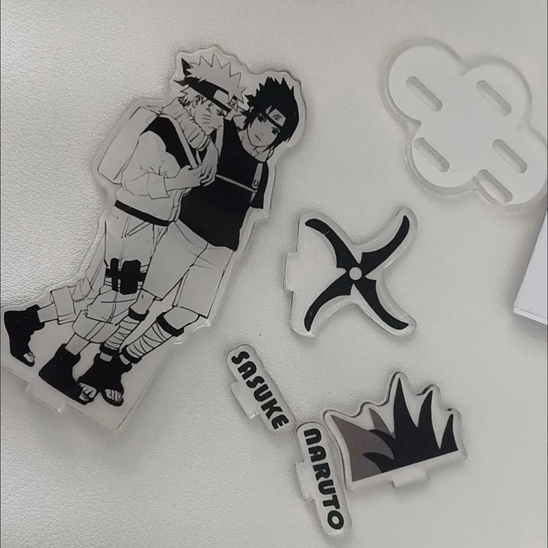 10 cm/3.93 pollici NARUTO Sasuke Piatti in acrilico in piedi Anime Figure Accessori per cartoni animati Tavolo da collezione Creatività Regali Ornamenti