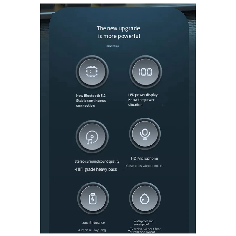 Auriculares tipo cuello estéreo con reducción de ruido, auriculares deportivos universales con micrófono, inalámbricos, Bluetooth, duraderos, fáciles de instalar