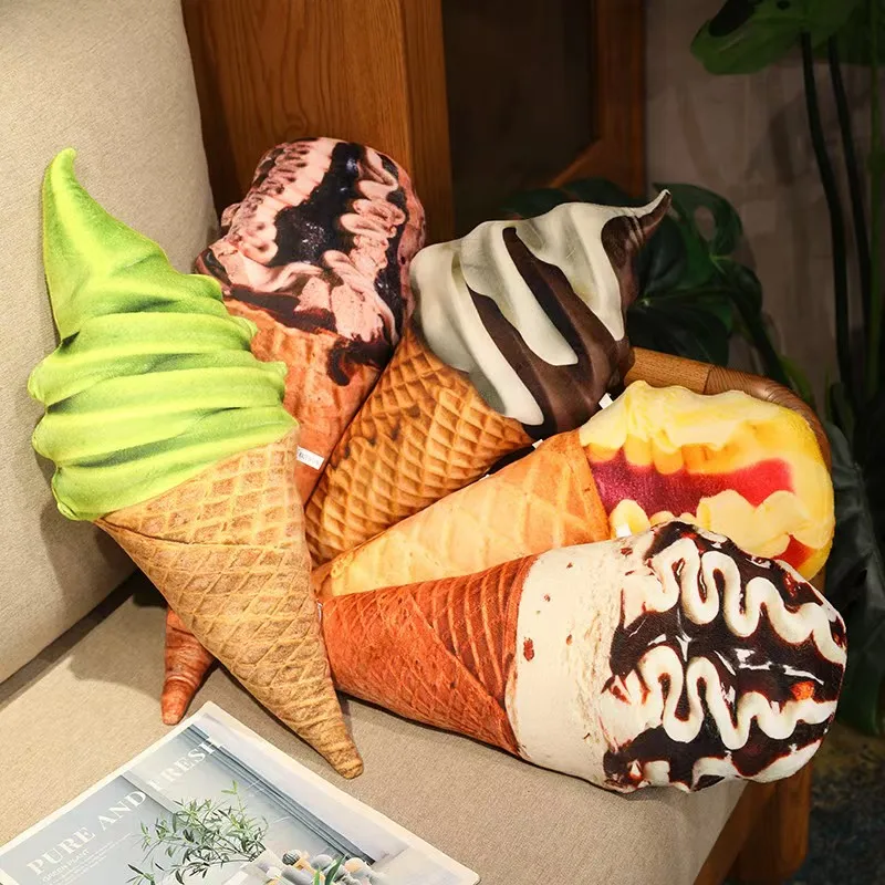 Ice cream cone plush pillow stuffed toy food summer snacks dolls surprise gifts birthday gifts decorative gifts