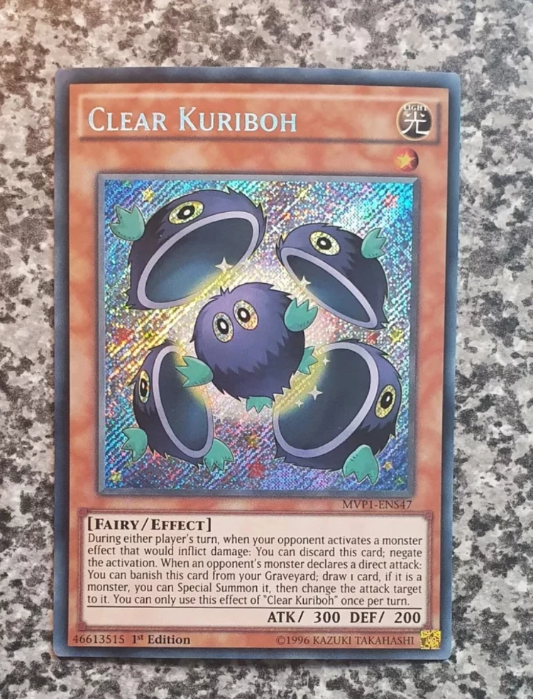 

Yugioh KONAMI Duel Monsters MVP1-ENS47 Clear Kuriboh Secret Редкая английская коллекция первого издания мятная карта