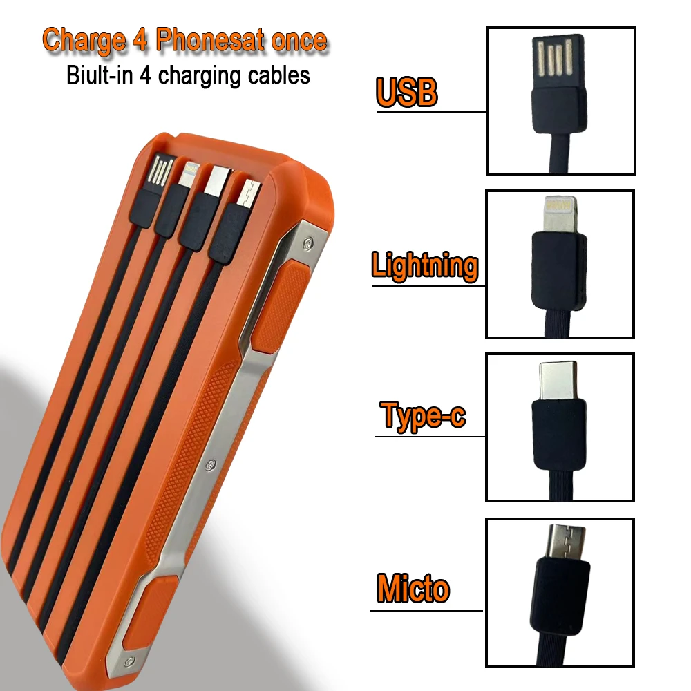 

20000mAh Solar Power Bank with Cable Type C Fast Charging External Battery Charger for iPhone 12 Samsung Huawei Xiaomi Powerbank