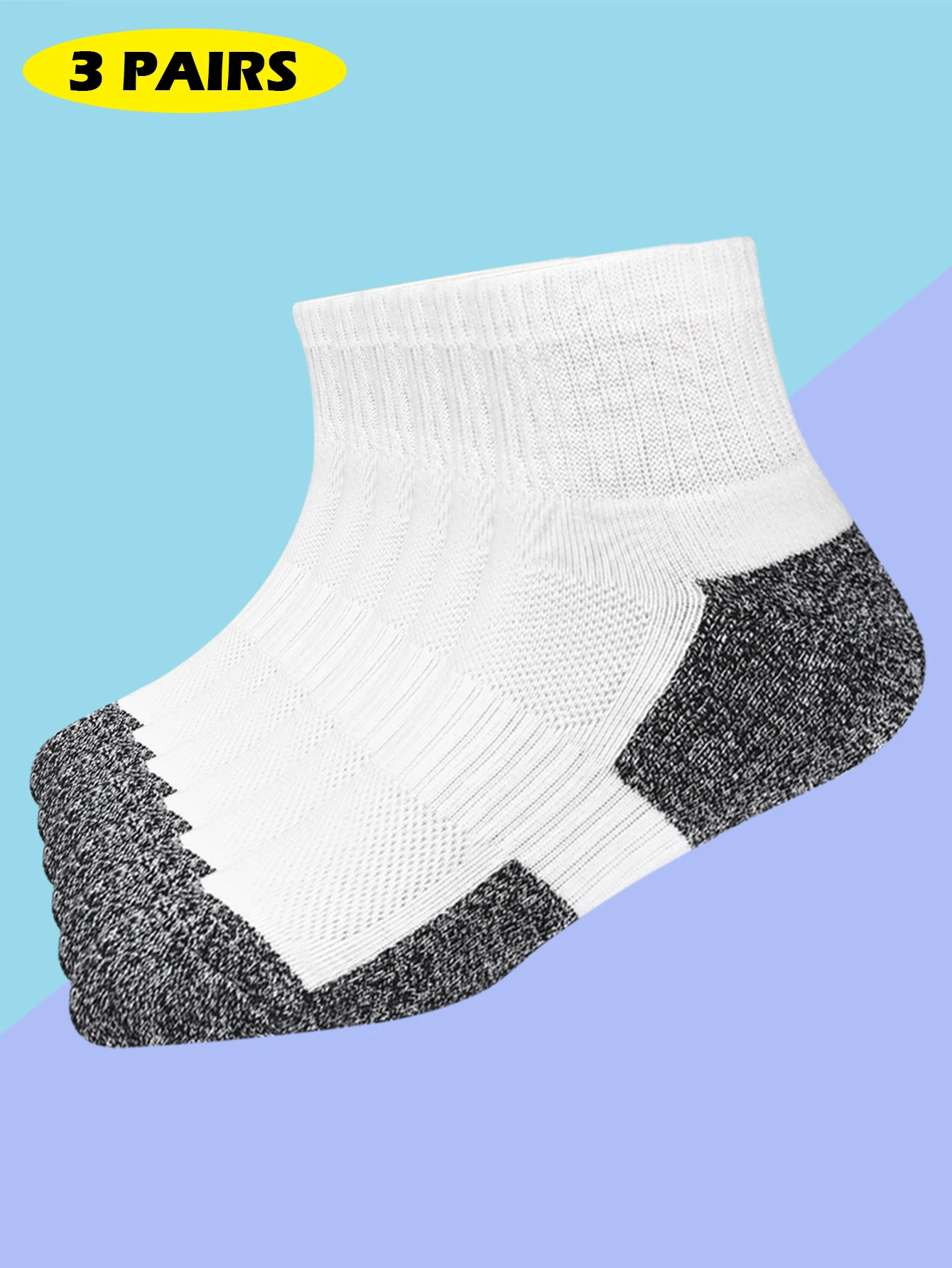 

3 пары мужских хлопковых носков до щиколотки с амортизацией, спортивные носки для бега для мужчин и женщин