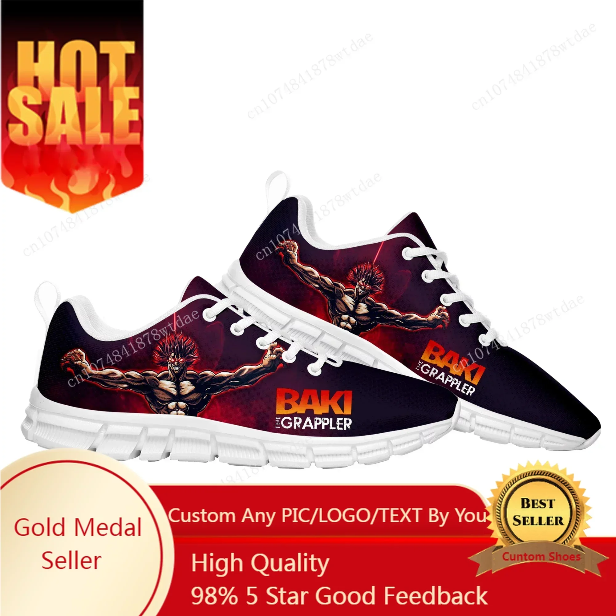 

Baki The Grappler Hanma Baki Sports Shoes Mens Womens Teenager Kids Children Sneakers High Quality Comics Sneaker Custom Shoe