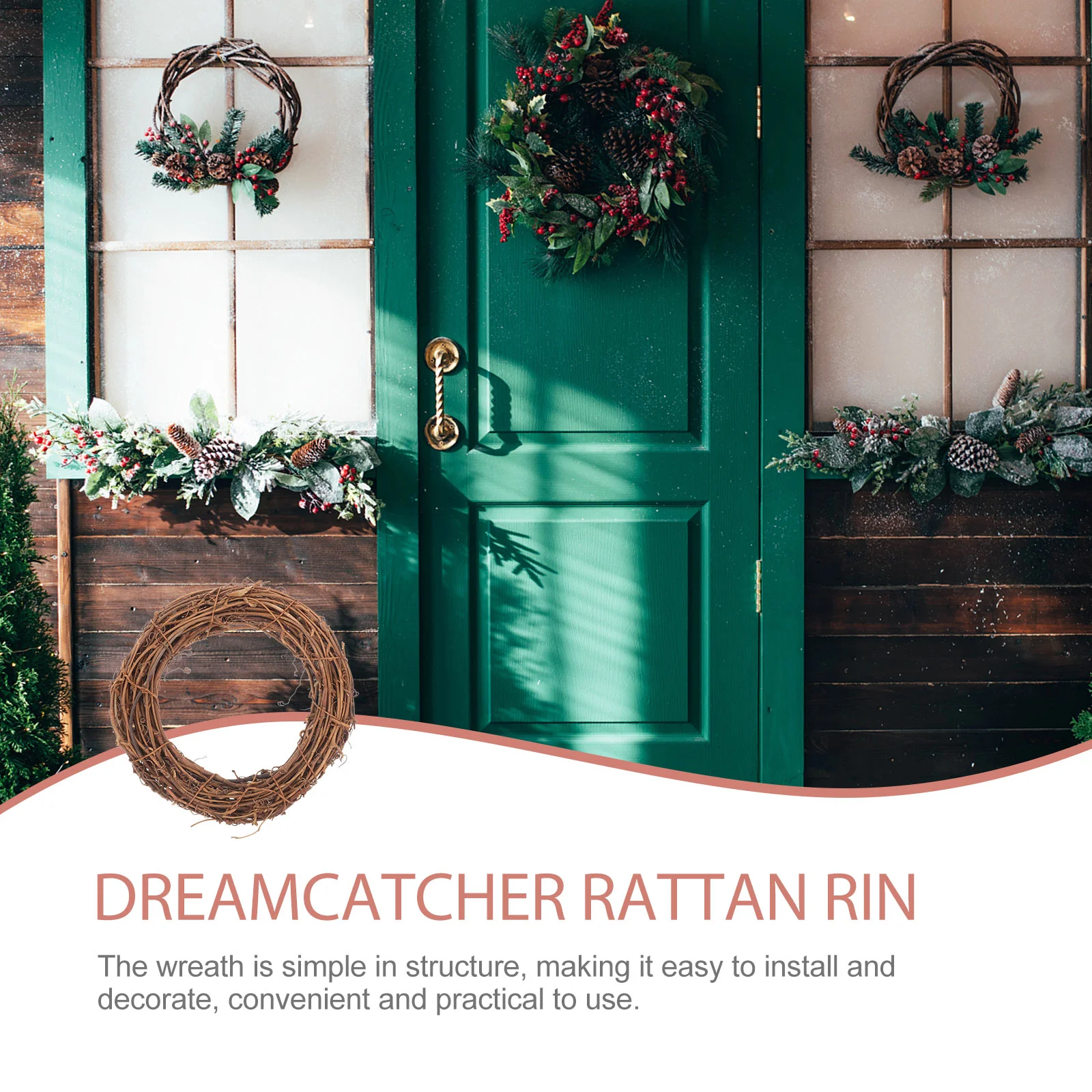 Christmas Wreath Ring Grapevine Rattan Garland Halloween Decorations DIY Wall Door Dreamcatcher Making Rings Decorative