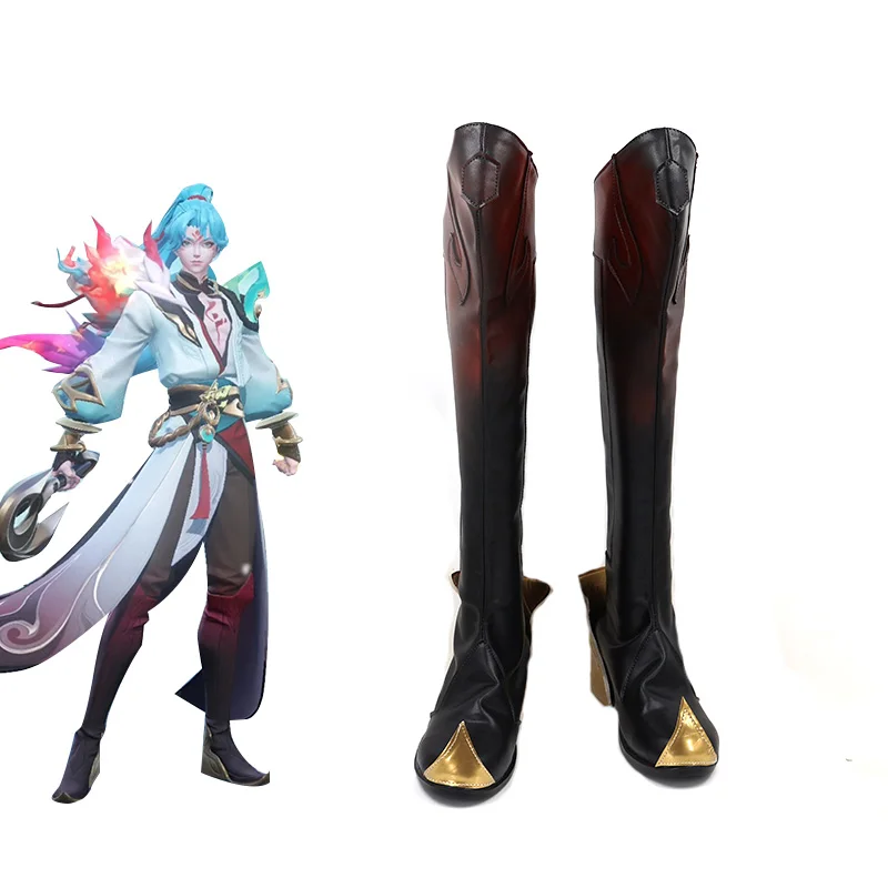 

Fulujiacos King of Glory Alian Falling Snow White Wolf Cosplay Boots Comic Anime Halloween Party Game Cosplay Shoes Prop