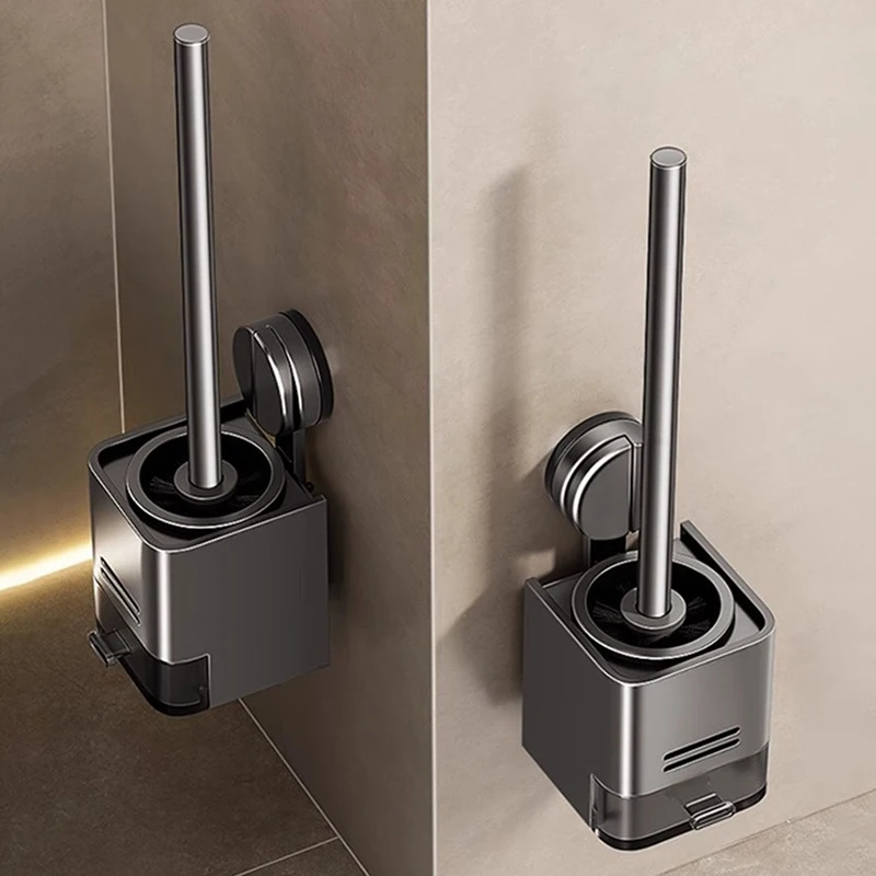 

Suction Cup Toilet Brush, Household Toilet Brush, No Dead Corners, Wall Mounted Toilet Cleaner, Bathroom Storage Rack