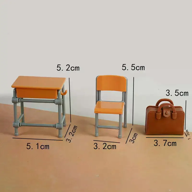 1:12 Poppenhuis Miniatuur Simulatie Klaslokaal Bureau Schoolbord Boekentas Meubels Thuis Model Decor Speelgoed Poppenhuis Accessoires