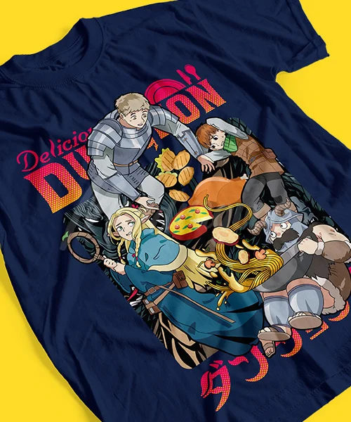 T-shirt For Anime Delicious Dungeon en un Mundo de Fantasia