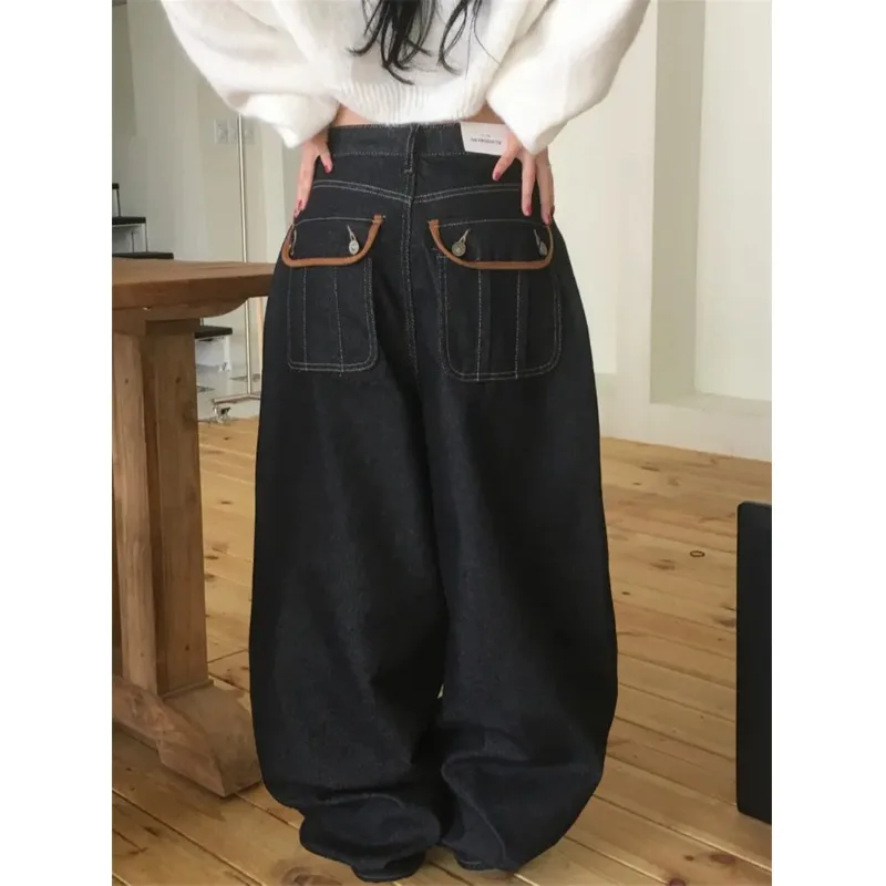 Celana Jeans Wanita High Waist Musim Gugur Musim Dingin Warna Chic Blo Waed Outdated Bend Knife Pants Kasual Celana Panjang