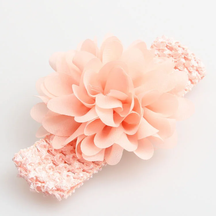 Copricapo per bambini fasce per fiori in Chiffon fatte a mano fascia per capelli per bambini fascia per capelli lavorata a maglia per bambini