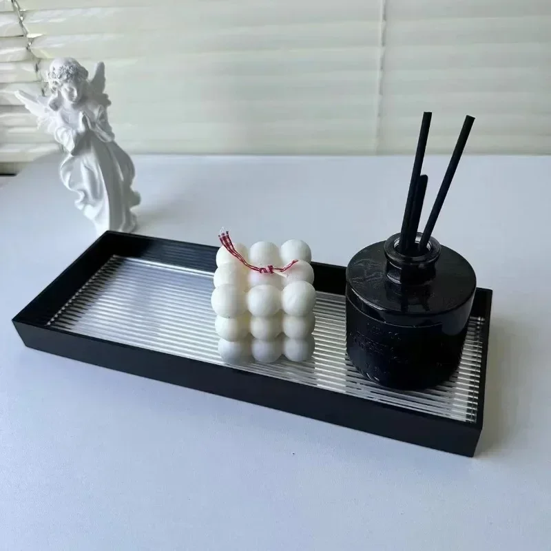 Advanced Acrylic Storage Tray Light Luxury Bathroom Bathroom Wash Basin Cosmetics Accessories Aromatherapy Storage Rack Tray