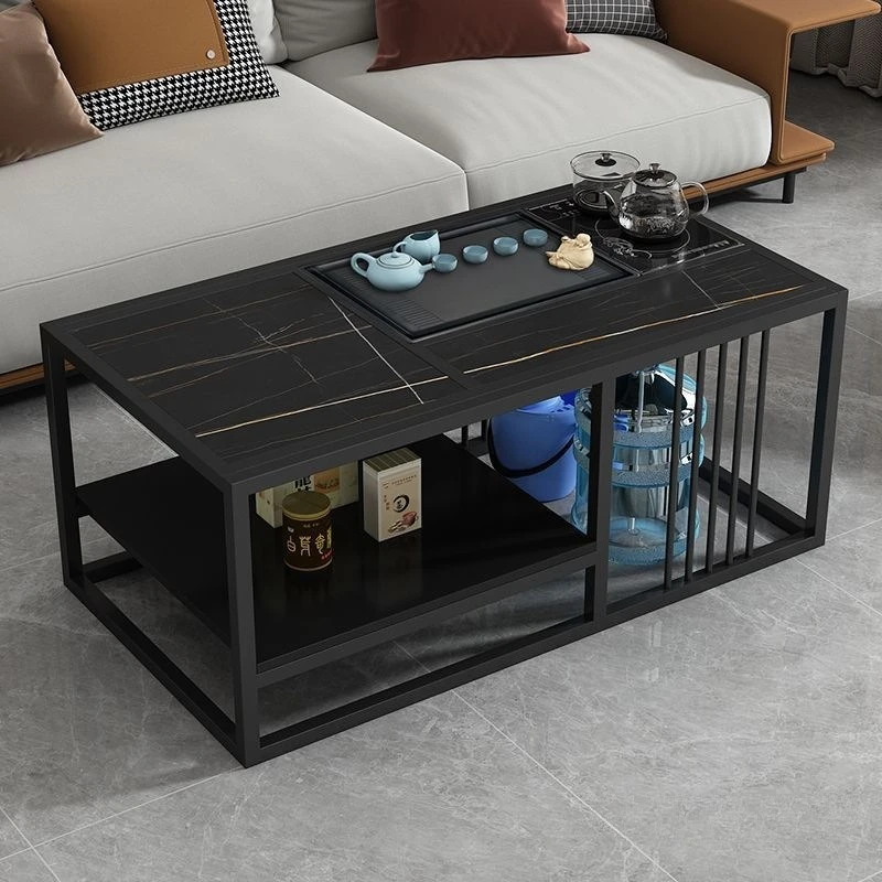 Slate coffee table Household living room Kettle integrated commercial office tea table Modern simple business Kung Fu tea table