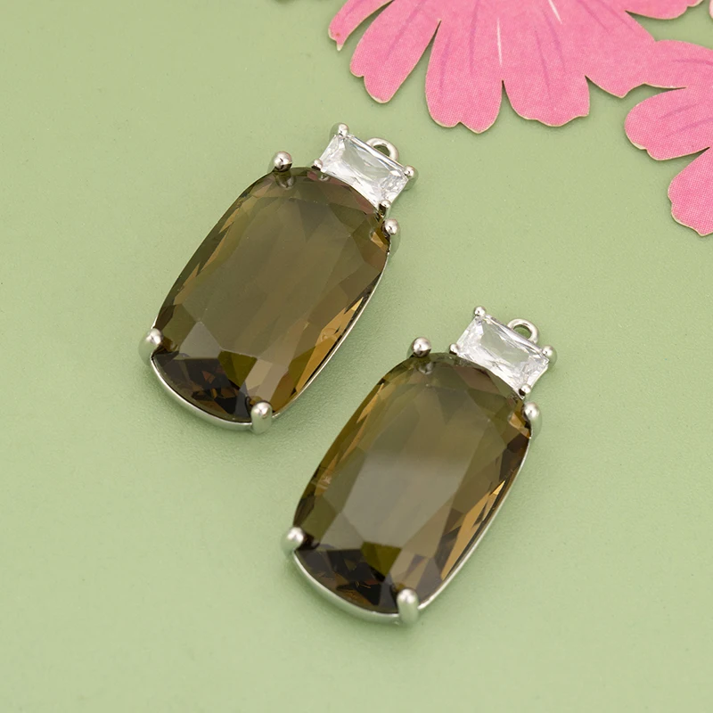 assoonas, 4 Stück/Set, MG86, Schmuckzubehör, 18k Gold rhodiniert, Kupfer, Anhänger, Glas, handgefertigt, Schmuckherstellung, DIY-Anhänger – Detail 14
