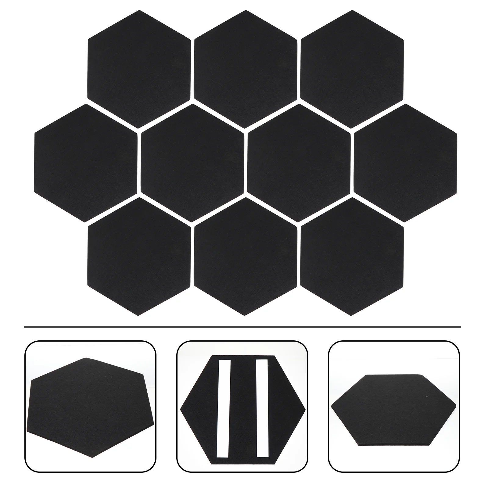 10 Pcs Notice Board Felt Home Message Hexagon Panel Office Kids Magnetic Tiles Bulletin