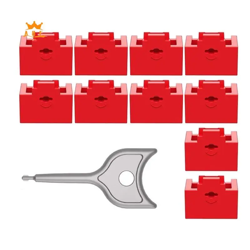 

A08E-10PCS RJ45 Inserts Lock With Key Dust-Proof Network Plug Enhances Data Security Protection For Switch, Router