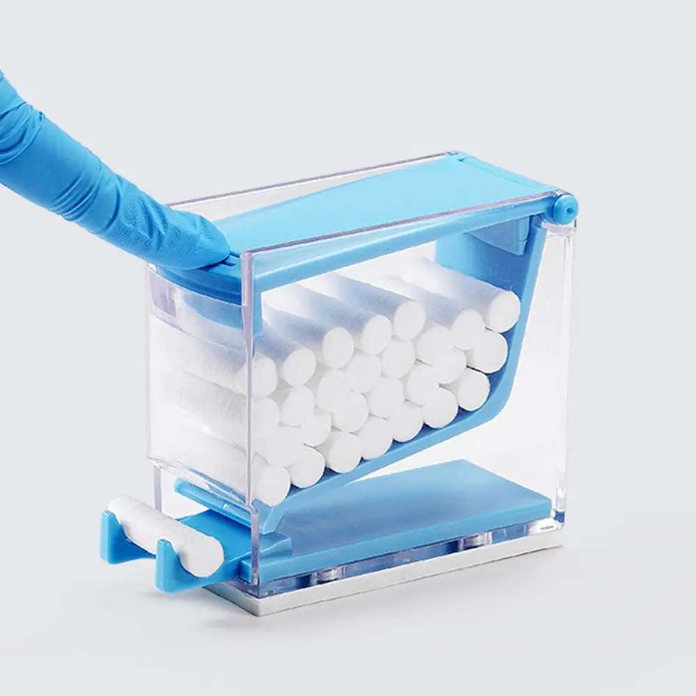 Press Type Cotton Roll Storage Box Dustproof Hygienic Cotton Roll Dispenser Large Capacity Transparent