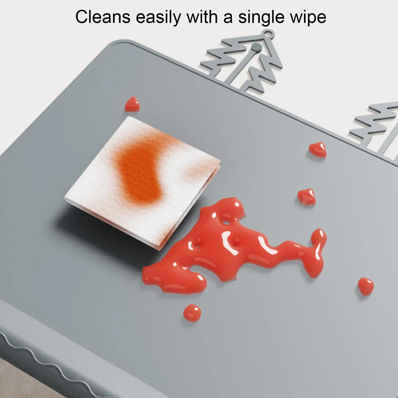 Baby Placemat Portable Washable Placemat Silicone Baby Eating Mat with Anti-Collision Edge for Kids Table Food Eating Dining