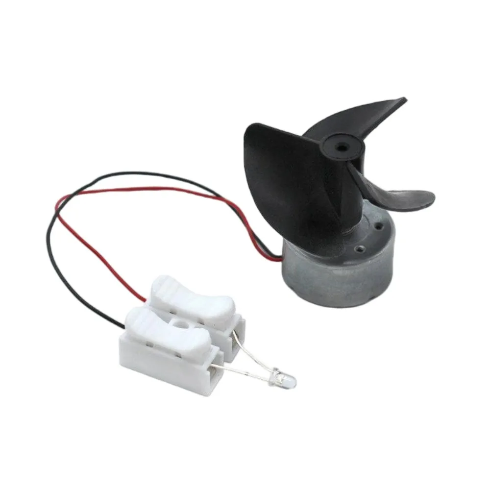Blow Power Generation Experiment Kit Wind Turbine with LED Light Physical Science Handmade DIY Kit