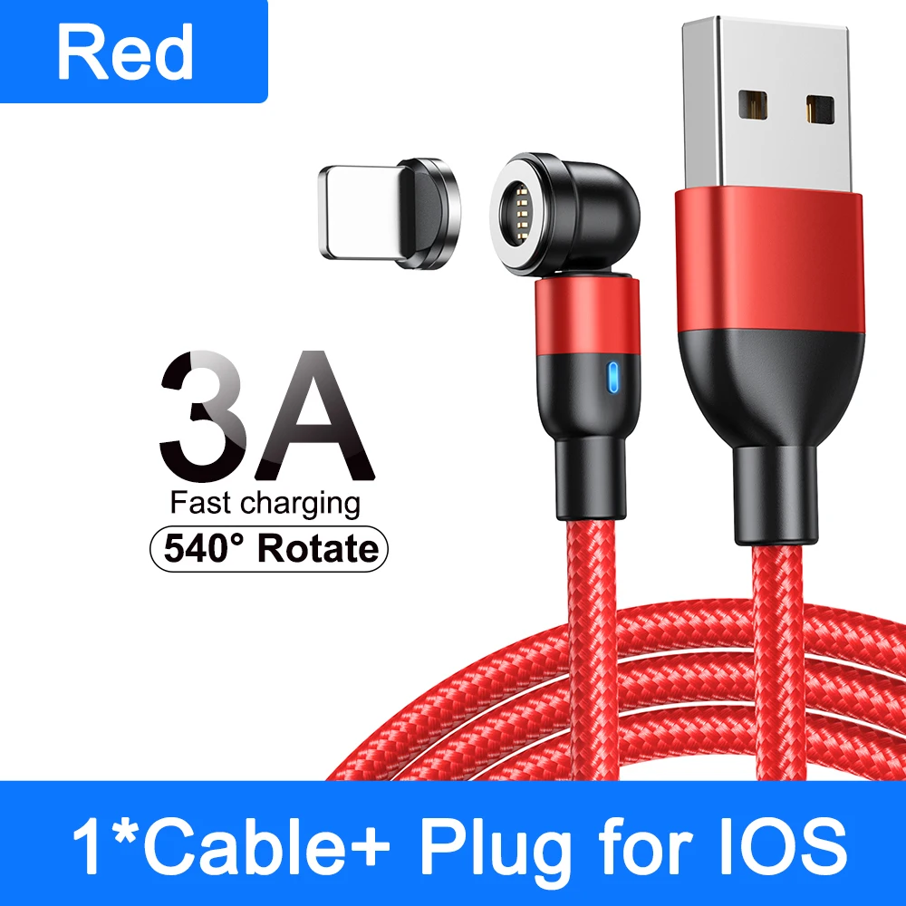 AUFU 540 Drehbares Magnetisches Kabel Schnellladekabel Typ C für iPhone 16 POCO Redmi Xiaomi Magnet-Ladegerät Datenkabel Micro-USB-Kabel