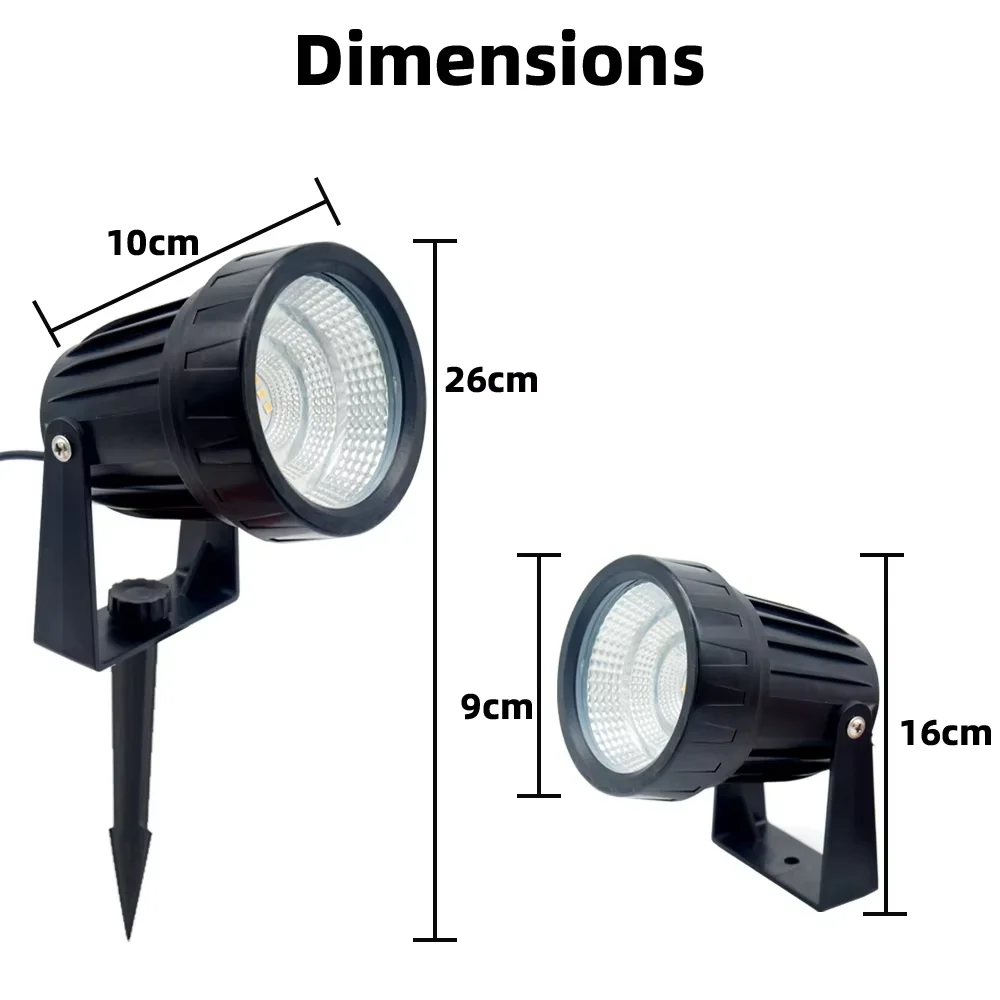 أضواء LED خارجية 20 واط أبيض دافئ مقاوم للماء أضواء الحديقة التيار المتناوب 85 فولت-265 فولت/تيار مستمر 12 فولت للحدائق والشرفات والساحات والمروج والأرصفة
