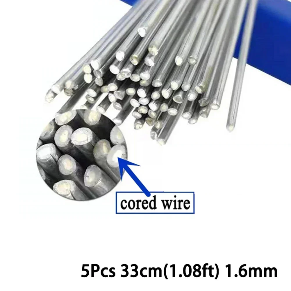 

5Pcs Low Temperature Easy Melt Aluminum Welding Rods Flux Cored Wire 1.08ft Silver Flux Cored Wire 330mm High Quality