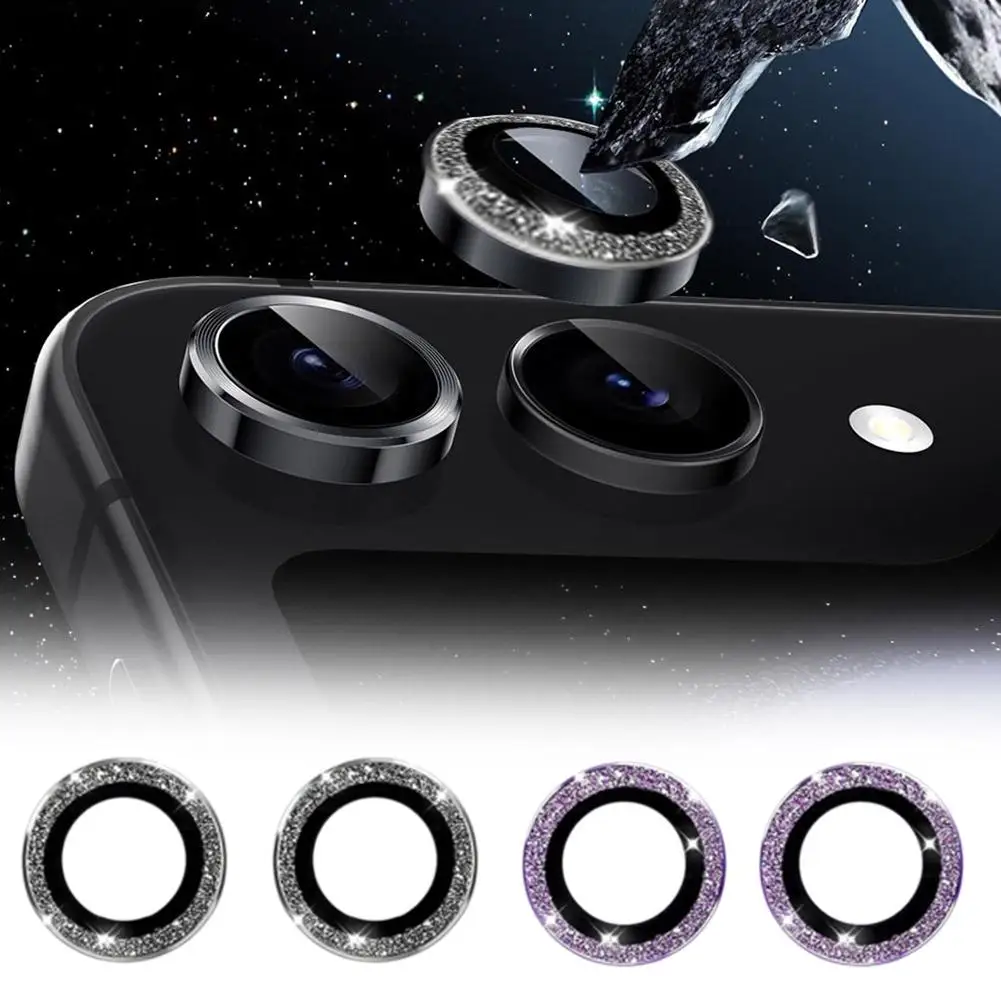 Glitter Lens Film For Samsung Galaxy Z Flip 6 Camera Anti Scratch Metal Eagle Eye Tempered Glass Camera Screen Protector Cover