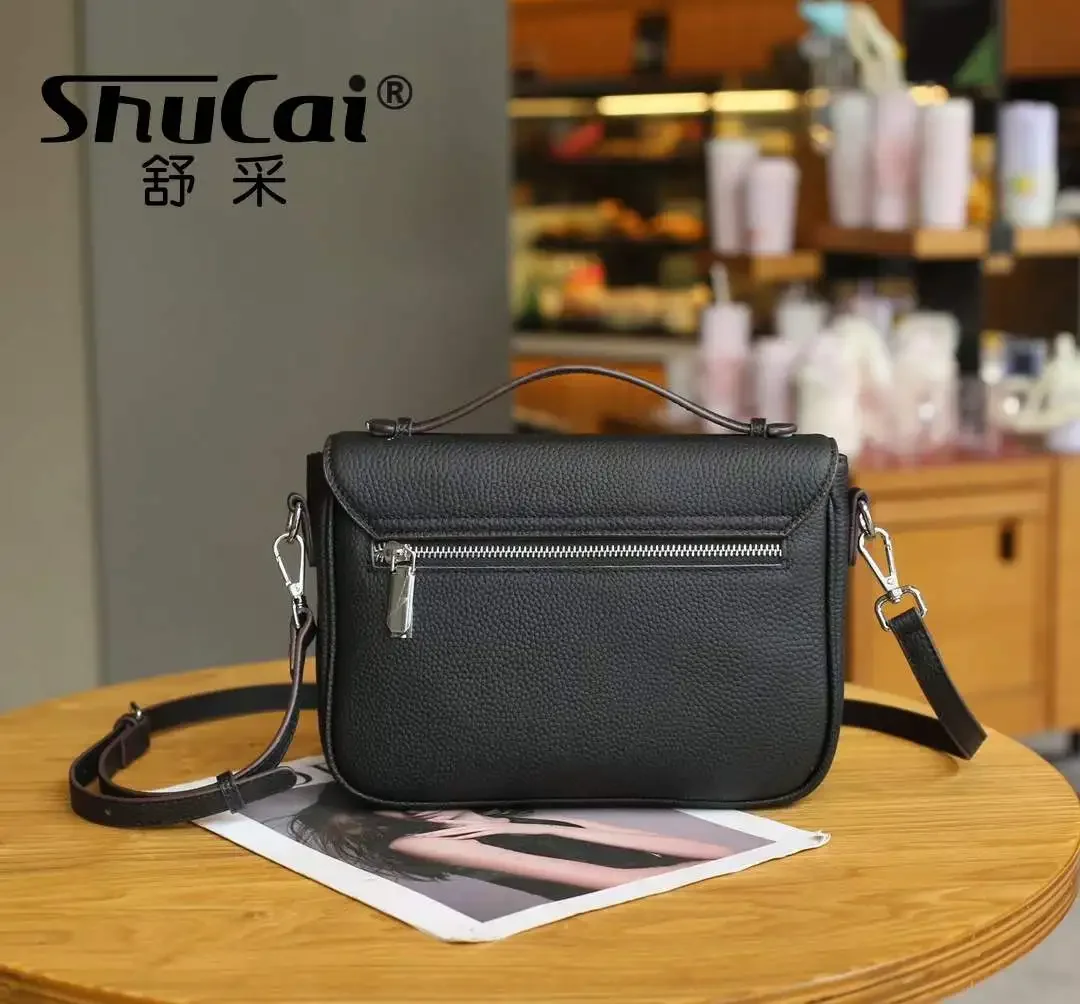 Genuine Leather Luxury Women’s Bags Fashion Vintage Shoulder Retro Crossbody Small Square Bag Handbag Woman