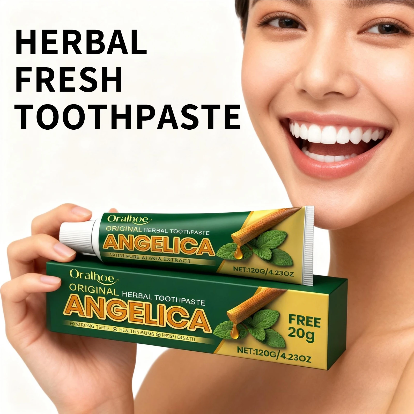 

Травяная зубная паста с Анджеликом, свежее дыхание, удаление пятен, очистка зубов, удаление запаха, предотвращение пародонтита, уход за полостью рта