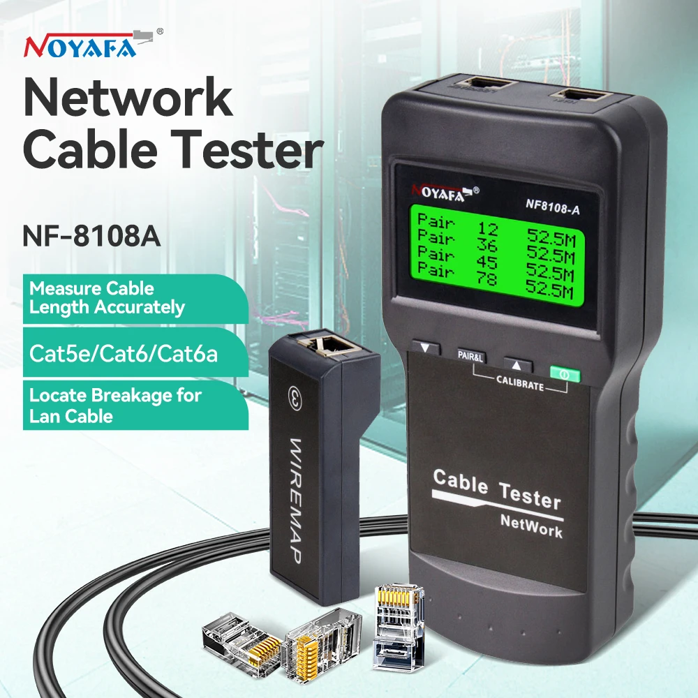 

NOYAFA NF-8108A Network Cable Tester LCD Display Cable Tracker Cat5E Cat6E Cable Tester for STP/UTP Twin Twisted Cables