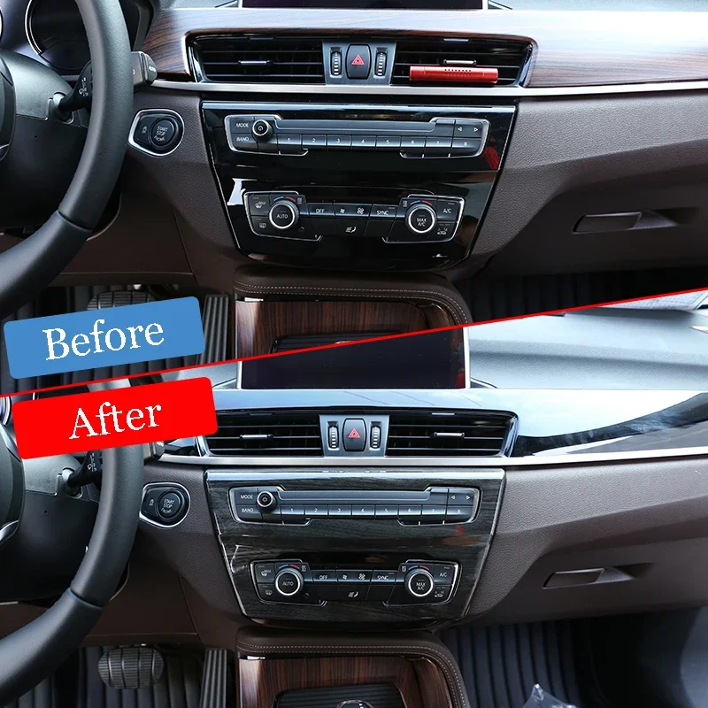 Auto Interior Car Center Panel Decoration Cover Frame Decoration Trim Sticker For BMW X1 F48 20i 25i 25l X2 F39 2016-2019