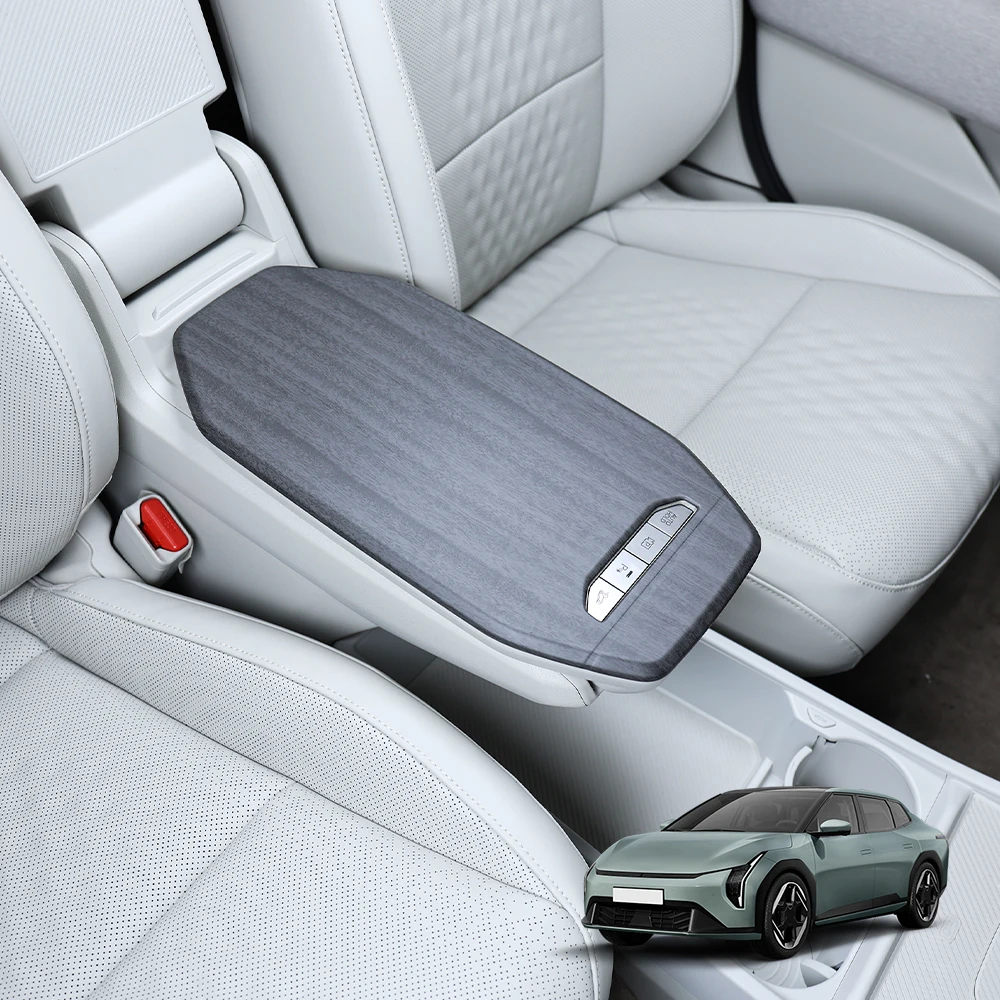

Wood Grain Central Armrest Box Pad Console Arm Rest Protection Trim Cover For Kia EV4 2025 2026 Accessories