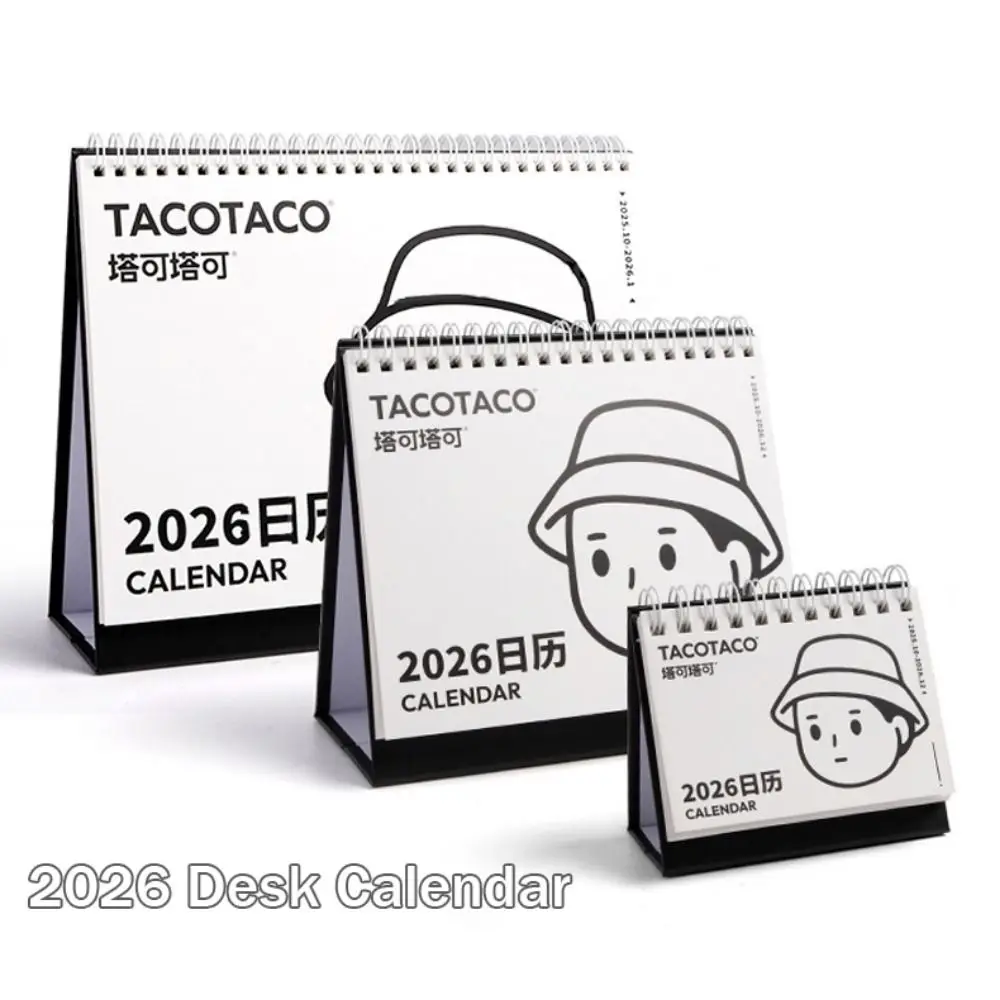 

Planning Tool Memo Notes 2026 Desk Calendar Coil Binding Cartoon Monthly Calendar One Month to View Tabletop Schedule Office