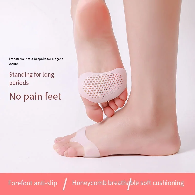 هلام السيليكون الأمامية وسادة فاصل أصابع القدم الإبهام أروح العظام حامي القدمين الورم الضابط أداة حماية القدمين الرعاية وسادة #3