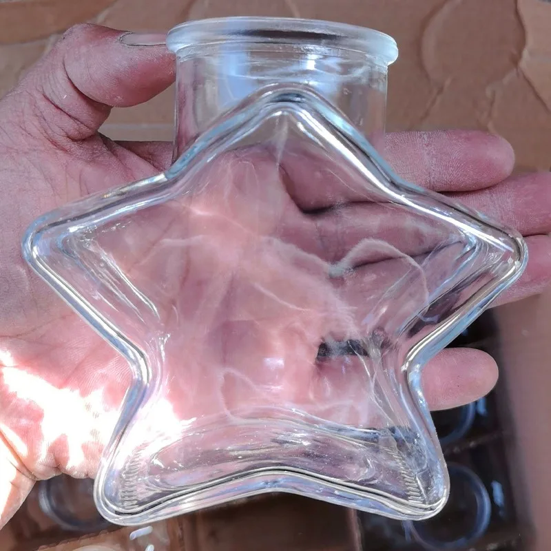 S/M/L Star Glass Bottle Five-pointed Star Shape Glass Bottles Transparent Wedding Present Clear Storage Boxes DIY Craft Ornament