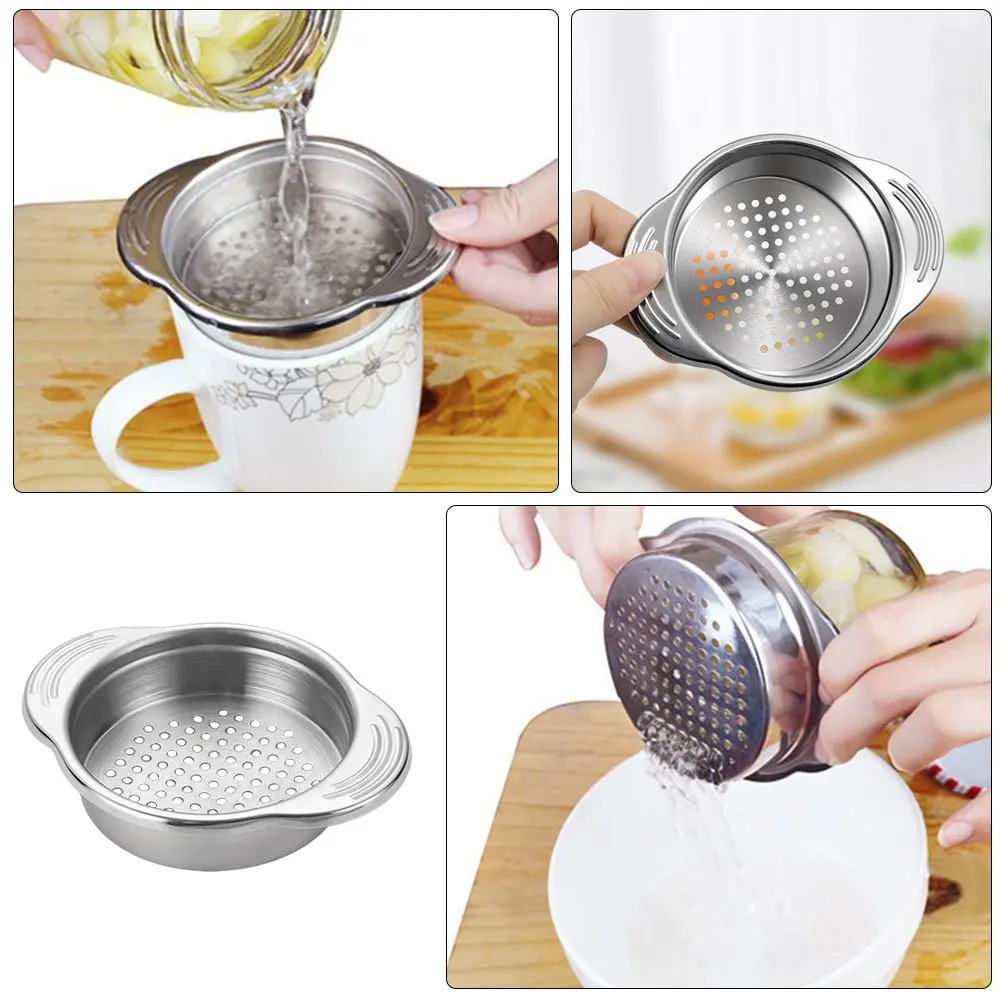 

Stainless Steel Can Strainer Filter Kitchen Tool For Food Draining Multi-Use Can Colander Drainage Mesh Cooking Gadgets