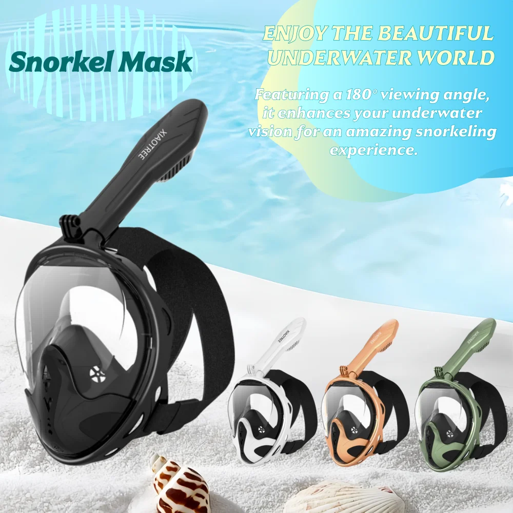 

XIAOTREE Новая полнолицевая маска для подводного плавания с защитой от запотевания, маска для снорклинга, безопасная и водонепроницаемая
