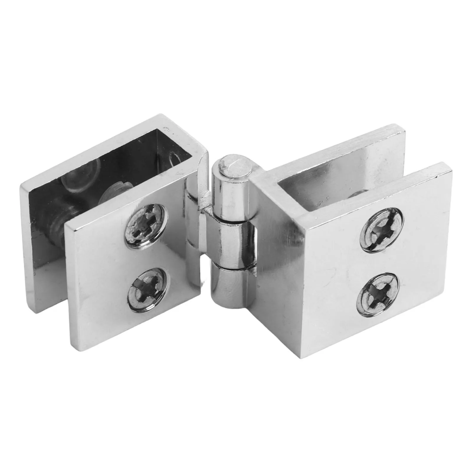 90Degree Glass Door Hinges Bilateral Glass Clamp Punching-free Cabinet Door Hinge Easy Install Bathroom Furniture Door Hinges