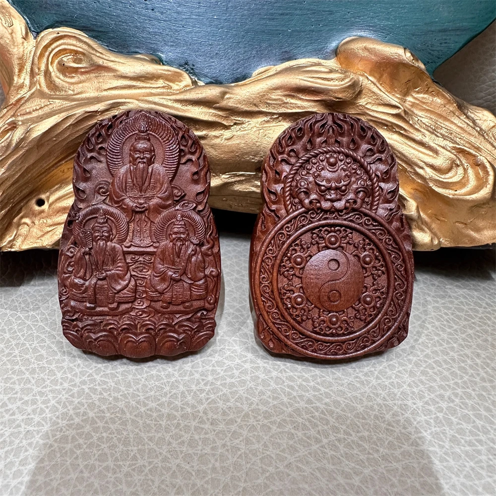 Lightning struck jujube wood, Sanqing statue, Tai Chi Bagua pendant, Taoist cultural items