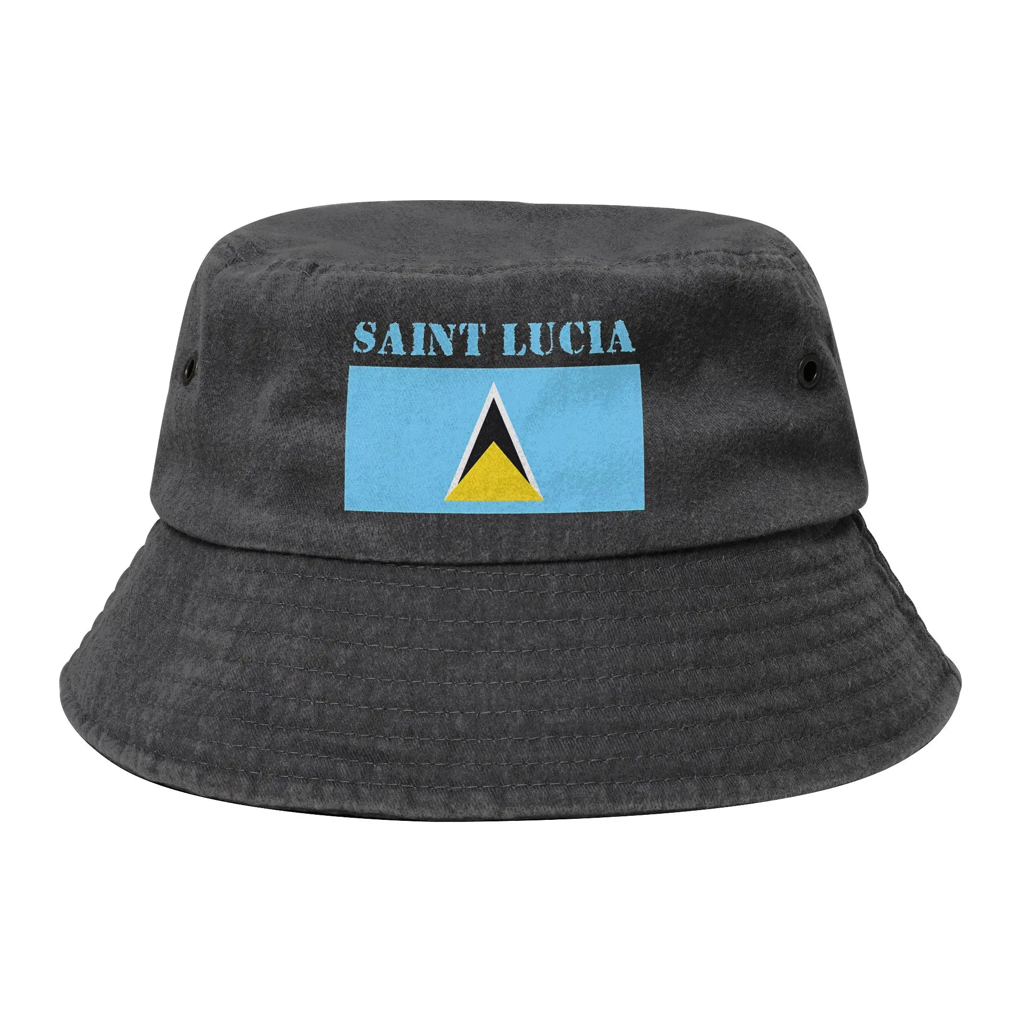 Teen Distressed Cotton Bucket Hat Saint Lucia Summer Beach Vacation Getaway Headwear Vacation Fishing Hats  Bob Hat Gift Idea