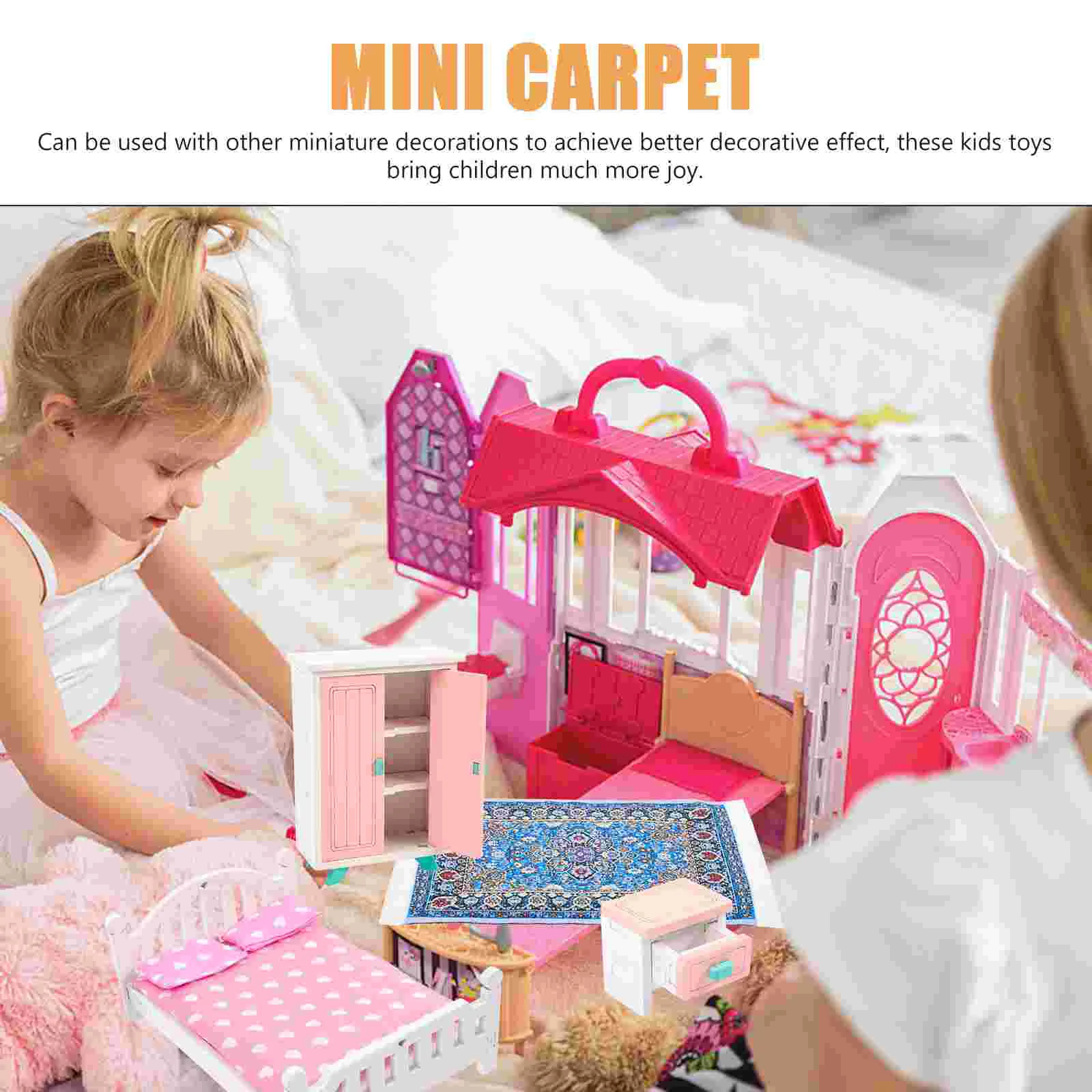 2 ชิ้นตกแต่งตุ๊กตา Mat Mini พรมสําหรับ Tiny Bye Miniature พรมตกแต่งเฟอร์นิเจอร์