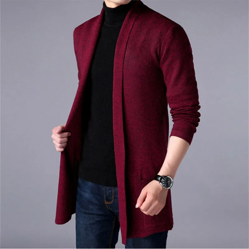 KIDWHXR 2026 Spring Autumn Man Cardigans Slim Turn Down Collar Male Knitted Coat Mid Length Soft Casual Men Sweater Outerwear 4 KIDWHXR 2026 Spring Autumn Man Cardigans Slim Turn Down Collar Male Knitted Coat Mid Length Soft Casual Men Sweater Outerwear 4