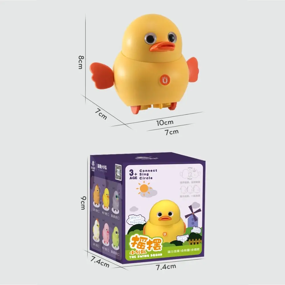 Electric Walking Animal Team Chick para bebê, Engraçado Magnetic Swinging Squad, Toddler Toys, Presente para crianças e crianças, idade 1, 2, 1Pc