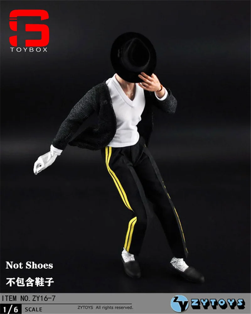 ZYTOYS ZY16-7 1/6 Male Soldier Michael Jackson MJ Black Hip-Hop Suit Model Accessories Fit 12\'\' Action Figure Body In Stock