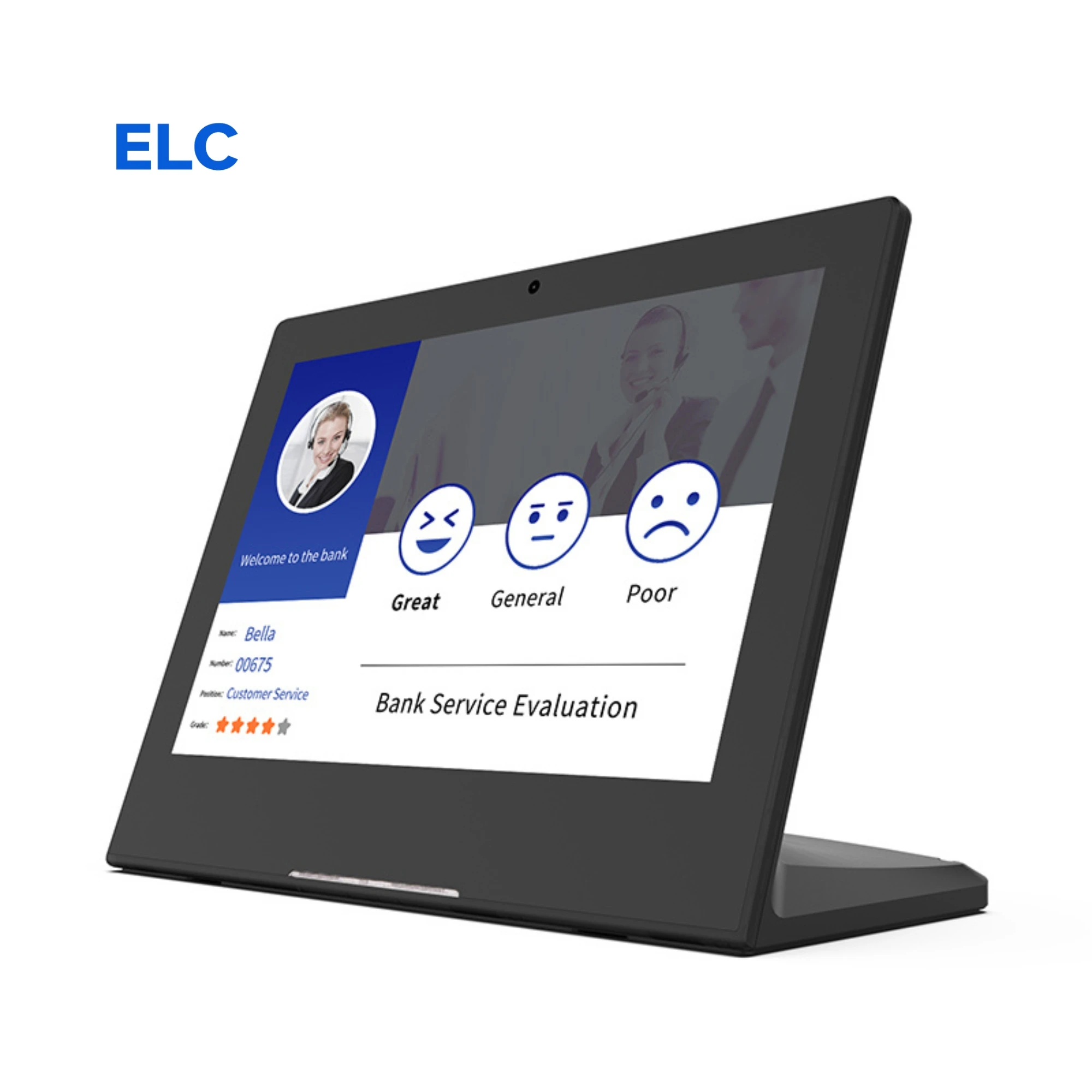 تابلت رباعي النواة 10.1 بوصة على شكل حرف L RK3568 مع NFC Android 11 2 + 16GB للأعمال اختياري POE ترى ردود الفعل للعملاء