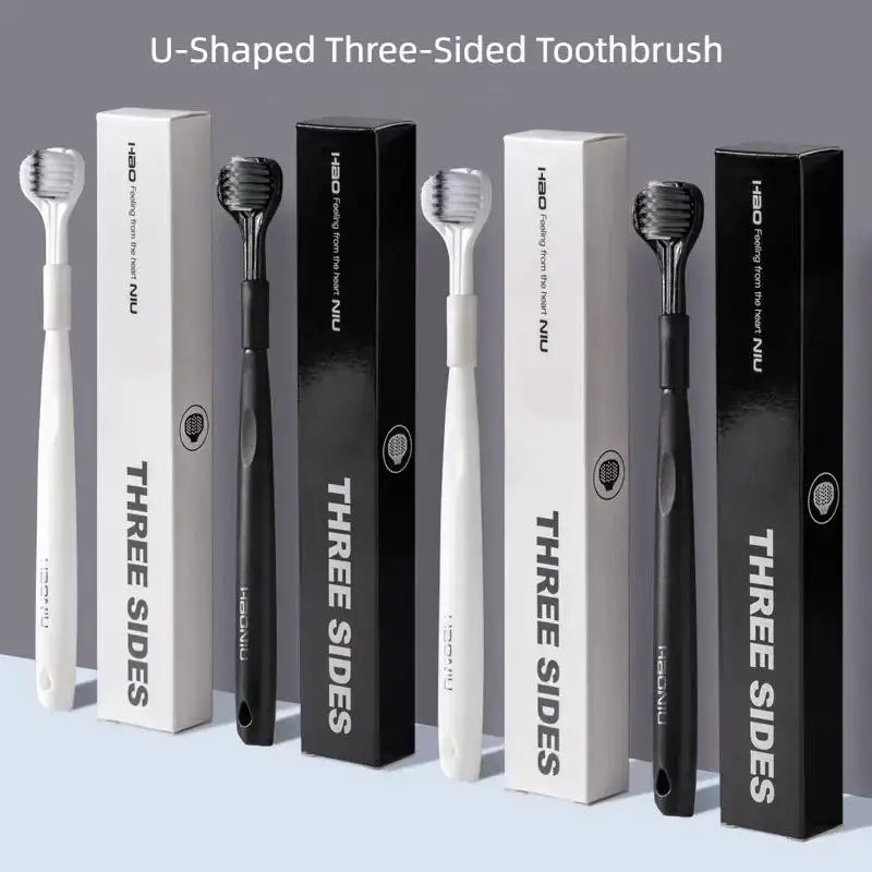 1/2/4/6pcs U-Shaped Three-Sided Toothbrush With Soft Bristles | 3D All-Around Soft-Bristle Cleaning Brush | Dental Care