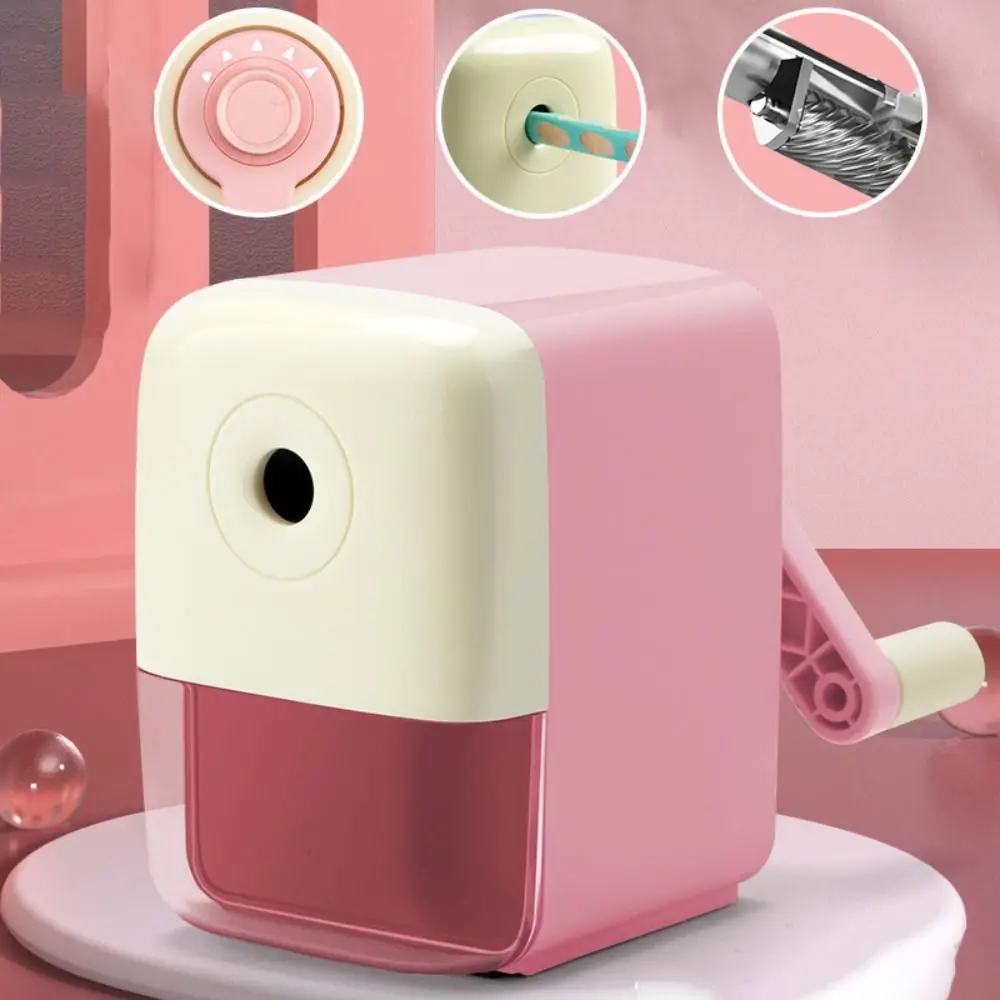 Handheld Manual Pencil Sharpener Reusable Plastic Hand Crank Sharpeners Durable Professional Rotary Pencil Sharpener