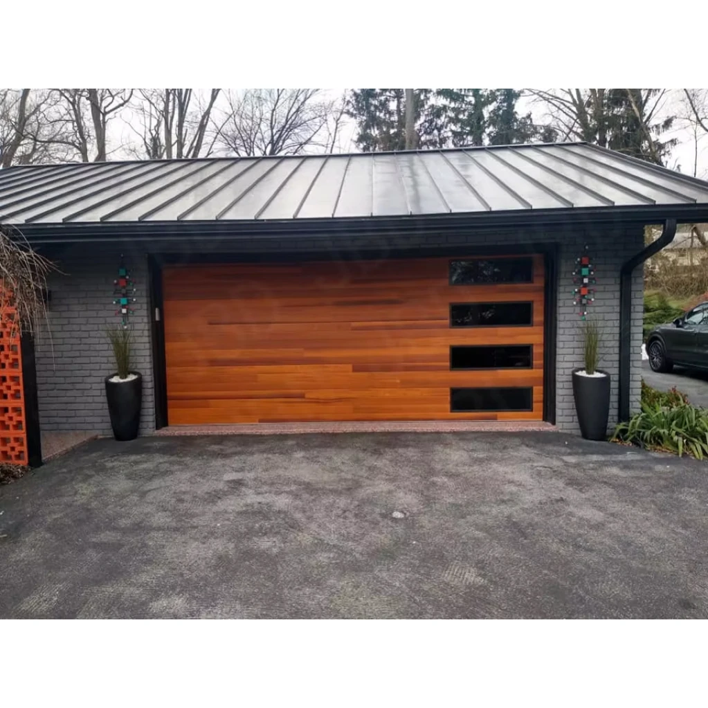 Pintu garasi aluminium tanpa bingkai untuk vila dan kantor dengan insulasi termal kaca cermin tempered kelas komersial