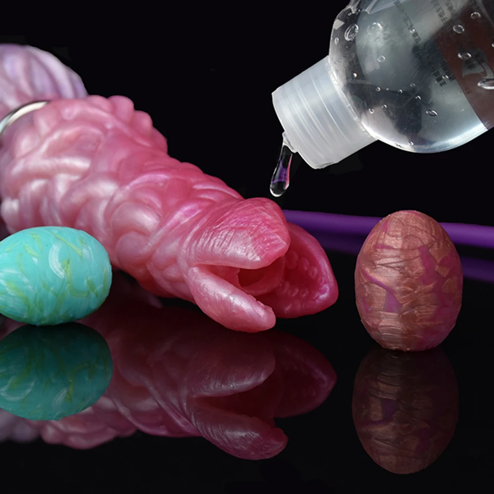 NNSX Soft Silicone Inflatable Ovipositor Lay Eggs Dildos Penis Vaginal Balls Buttplug Masturbators Anal Sex Toys for Women Men