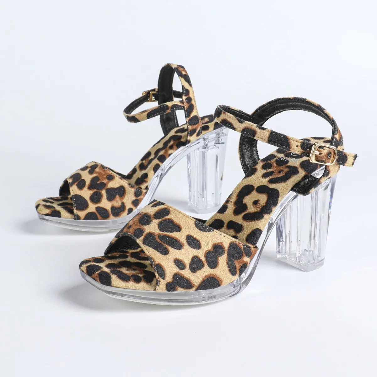 12 سنتيمتر واضح كعب أحذية جديدة كعب مسطح مثير شفافة مقاوم للماء الجدول صنادل عالية الكعب المرأة عالية الكعب LFD-69192-4