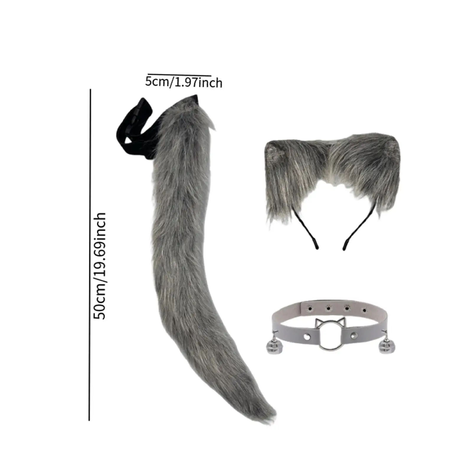 3 copricapo con orecchie e coda di gatto per spettacoli teatrali, vestire il compleanno